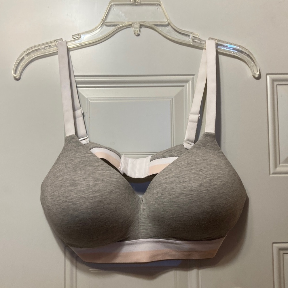 Gray and White Women's Bra XL
